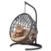 VisioGear Cat Swing Bed with Stand & Cushion, Cat Egg Chair, Indoor Hanging Swinging Cat Bed for Small Animals, Yellow & Black, 18.9"*19.3"*28.7" - 2 of 4