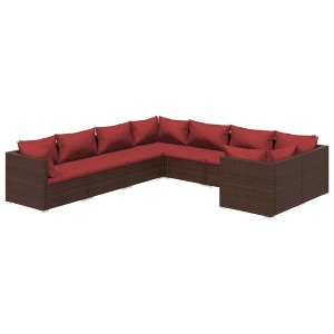 vidaXL Garden Lounge Set Brown, Cinnamon Red - 1 of 4