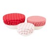 Design Imports Reusable Cotton Dish Covers Set/3, Red Cider - 2 of 4