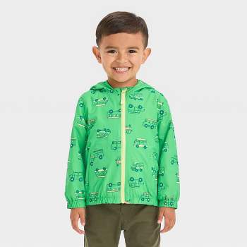 Toddler Boys' Transportation Full Zip Windbreaker Jacket - Cat & Jack™ Green