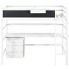 NicBex Twin Size Bunk Bed with Desk Loft Bed Wooden Bed Frame with Blackboard, Shelves, 3 Drawers, Ladder and Guardrail, No Box Spring Required, White - 3 of 4