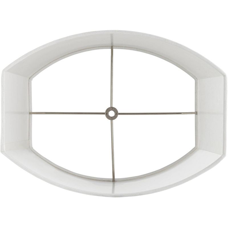 Springcrest White Medium Modified Oval Lamp Shade 12.5" Wide and 10" Deep at Top x 15" Wide and 11" Deep at Bottom x 10" Height (Spider) Replacement, 6 of 9