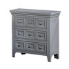 Royal Hampton 26 Inch Nightstand, 3 Panel Drawers, Gray Wood, Round Nickel Handles - 2 of 4