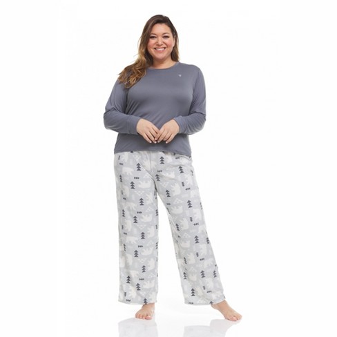 Women's Cozy And Soft Long Sleeve Top With Pants, 2-piece Pajama