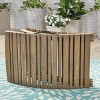 Chaise Lounge Chair Wood Frame with Foldable Design, Curved Slatted Outdoor Lounge for Patio Relaxation-The Pop Home - 3 of 4
