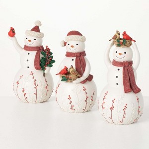 Sullivans Snowmen With Cardinals Multicolor 10.5"H Resin Set of 3 - 1 of 3