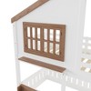 KWPZQEB Solid Wood Bunk Bed, House Shaped Bunk Bed with Safety Fencing and Bookshelf, House Bunkbeds for Kids - 4 of 4