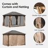 10x12 FT Outdoor Patio Aluminum Gazebo,Galvanized Steel Roof Gazebo,Pavilion With Zippered Netting And Curtains For Garden,Lawns-Coolbibila - 3 of 4