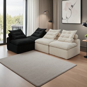99" Corduroy Modular No-Armrests DIY 4-Seater L-Shaped Sectional Sofa - 1 of 4