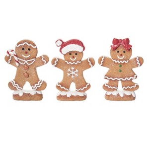 Transpac Resin Gingerbread Cookie Figurine Set of 3 Christmas Home Decorations - 1 of 2