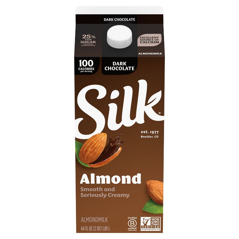 Silk Dark Chocolate Almond Milk - 0.5gal, 2 of 8