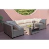 FIONECA 7-Piece Boho Outdoor Sectional Sofa Set with Water-Resistant Grey Cushions - 2 of 4