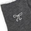 Anna-Kaci Women's Ankle Socks 3-Pack with Scalloped Cuff and Bow Embroidery in Neutral Tones - 2 of 3