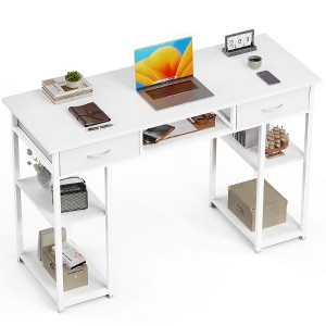 CAVINAS 32" Storage Office Desk with Side Bag & Headphone Hook, Small Desk with Drawer, Wooden Computer Desk for Study/Craft Station - 1 of 4