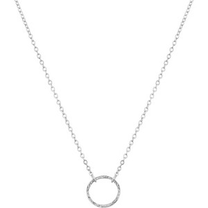 Gold Circle Pendant Necklace for Women, Simple 14K Gold Plated Dainty Charm - 1 of 4