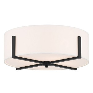 Malen 20 Inch 4 Light Flush Mount with White Fabric Shade in Black - 1 of 1