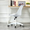 Task Chairs With Wheels,Acrylic Revolving Chair Plastic Home Office Chair Study Chair For Students-The Pop Home - 3 of 4