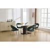 NicBex Velvet Dining Chairs Set of 1,Armless Kitchen Chair with Curved Backrest and Golden Metal Legs for Dining Room,Kitchen - 2 of 4