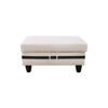 DOMETOUR White and Black Semi-PU Leather Storage Ottoman-Modern Two-Tone Upholstered Footrest Bench for Living Room, Bedroom, Office - 2 of 4