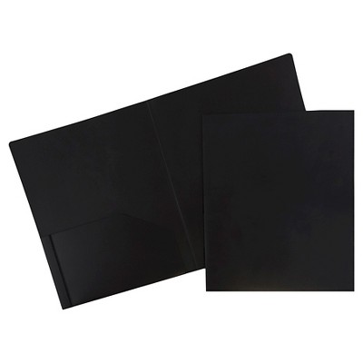 Jam 6pk 2 Pocket Heavy Duty Plastic Folders - Black : Target