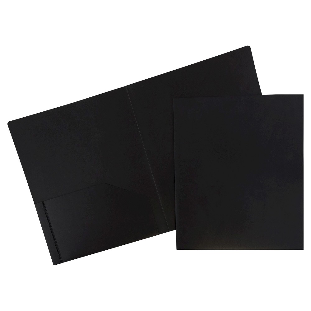 Photos - Accessory JAM 6pk 2 Pocket Heavy Duty Plastic Folders - Black