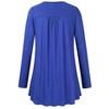 Plus Size Women's V-Neck Long Sleeve T-Shirt - Soft Stretchy Tunic Top with Chest Pleats for Fall/Winter - 3 of 4