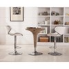 Roundhill Furniture Masaccio Faux Leather Airlift Adjustable Swivel Barstools, White, Set of 2 - 4 of 4