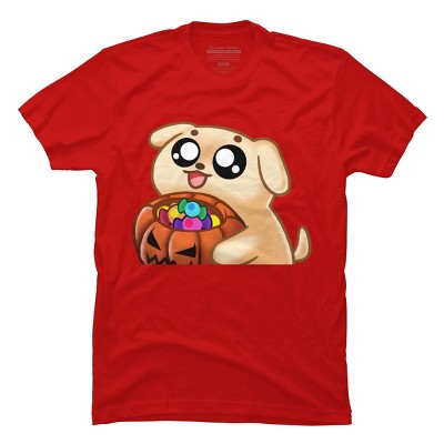 Men's Design By Humans Halloween Candy Pup By Puppers T-Shirt
