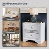 CLIHOME Contemporary Bedroom Storage Cabinet Nightstand with Silver Accents and Hidden Jewelry Drawer - 3 of 4