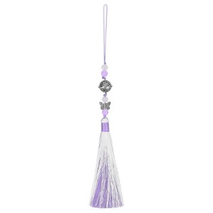Unique Bargains Classic Bells DIY Craft Hanging Decoration Pendants with Tassels Light Purple 1 Pc - 1 of 3