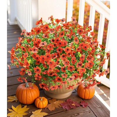 Artificial Flowers for Outdoor Indoor Garden Home Decoration, Faux Flower Daisy with Eucalyptus Leaves Fake Plants Greenery Boxwood Porch Patio