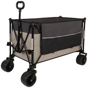 VYNXARIA Tall Heavy-Duty Folding Wagon Cart with 480lbs Capacity for Camping, Beach, Sports, Gardening,Gray - 1 of 4