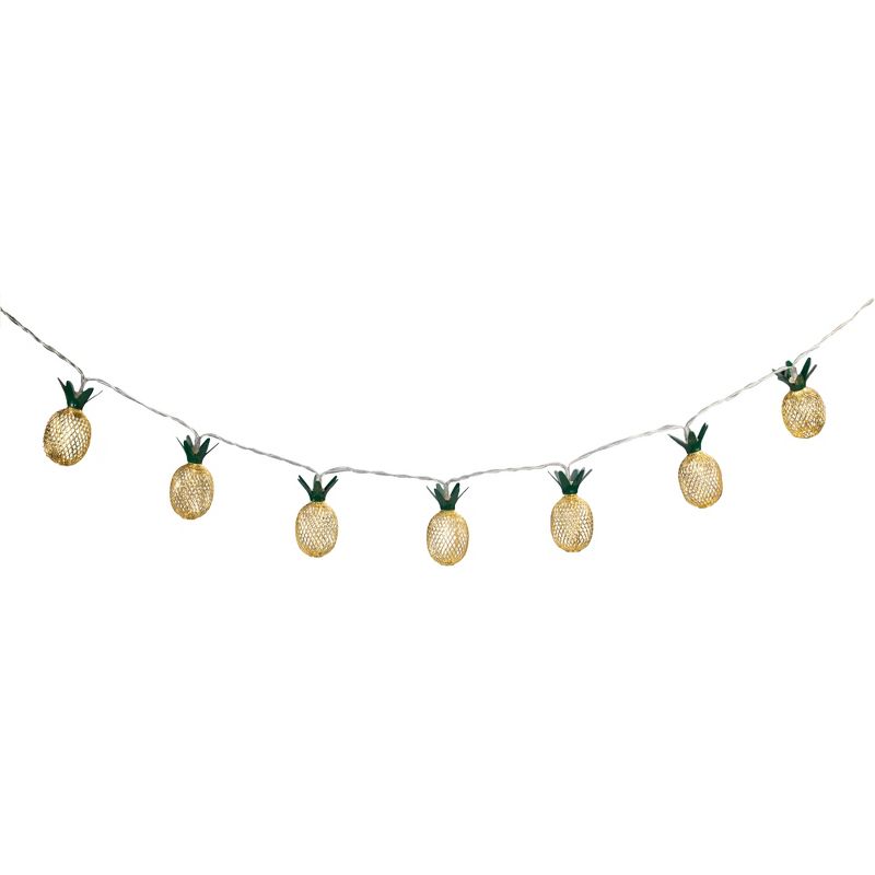 Northlight 10-Count LED Warm White Gold Pineapple String Lights - 3' Clear Wire, 4 of 6