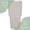 100 North 30 Ounce Stainless Steel On the Go Travel Tumbler With Push Top Lid, Basketball Silver - 3 of 4