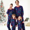 PATPAT Matching Family Pajamas Xmas Colorful Elk Print Christmas PJs Tee and Bottom Loungewear Sleepwear for Men M Blue - 2 of 4