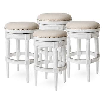 Maven Lane Pullman Backless Upholstered Kitchen Stool with Fabric Cushion Seat, Set of 4