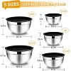 Mixing Bowl Set of 5, 4.5/3/1.5/1/0.7 QT, Stainless Steel Metal Nesting Salad Bowl with Lid Set, Ideal for Mixing Serving, Easy Clean, Black - 2 of 4