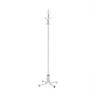 Steel Chrome Standing Coat Rack in Silver-Pemberly Row