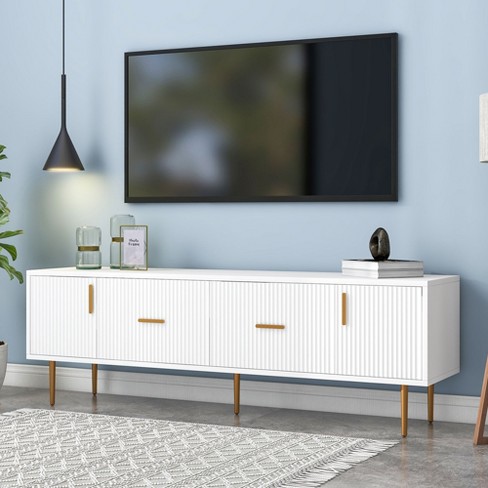 White tv stand on sale with legs