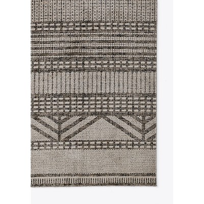 Rectangular Black Synthetic Easy Care Area Rug