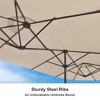 PURPLE LEAF 13ft Patio Market Umbrella and Base Double-Sided Rectangle Outdoor Table Sun Umbrellas with Crank - 3 of 4