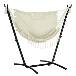 Outsunny Hammock Chair w/ Stand, Hammock Swing w/ Phone Holder - 1 of 4