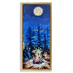 Stupell Industries Wildlife Camper Animls & Bonfire, 15" x 31" - 1 of 4