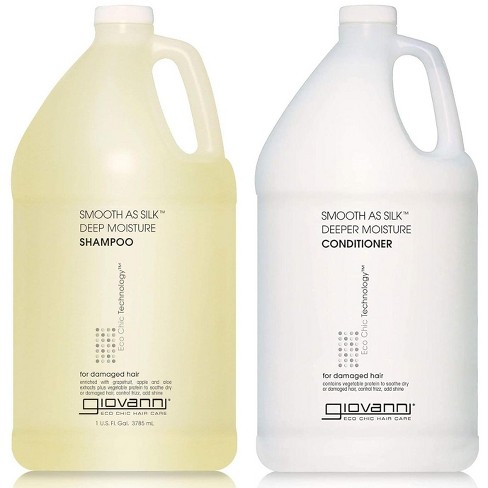 Giovanni Smooth As Silk Deep Moisture Shampoo & Conditioner - Apple + Aloe Extracts (128 oz DUO SET XXL Gallon Size) Kit - image 1 of 4