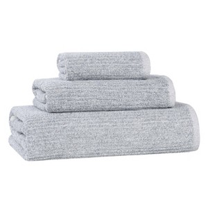 Viscose Cotton Blend Medium Weight Soft Textured Ribbed Towel Set by Blue Nile Mills - 1 of 4