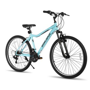 BAMCBASE Lilac 26 Inch Mountain Bike for Women Men, 21 Speed Steel Frame Adult Bicycle, MTB Bikes with Suspension Fork - 1 of 4