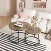 Sapphtopaz Modern Nesting Coffee Table Set for Living Room, 2-Pack Round Tables Stackable Living Room Table, Metal Base Center Table - 4 of 4