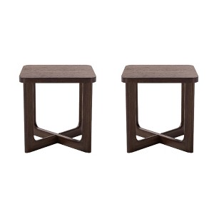 Spassway Sets of 2 Square End Tables Side Table with Criss Cross Table Legs Wood Sofa Table Narrow Nightstand for Small Spaces Living Room Bedroom - 1 of 4