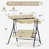 Anybear Beige 3-Person Outdoor Swing with Iron Frame - 2 of 4
