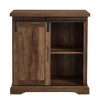 Saracina Home Tertia Grooved Sliding Barn Door Farmhouse Accent Cabinet Rustic Oak: Wood Composite, Adjustable Shelves - 3 of 4